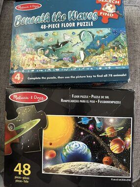 Melissa & Doug 48 Piece Floor Puzzle Lot Beneath the Waves Search & Find Space